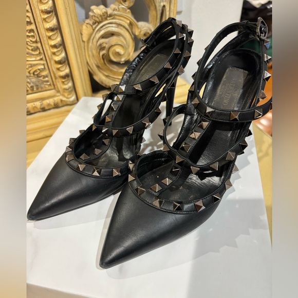 Valentino Garavani Rockstud Ankle Strap Pumps 100MM, Size: 37.5 - Picture 2 of 16